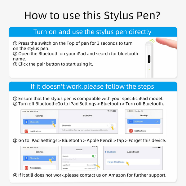 Stylus Pen for iPad 2018-2023,Apple iPad Pencil USB C with Palm Rejection, Tilt Sensitivity, Work with iPad Pro 11", iPad Pro 12.9", iPad 6/7/8/9/10, iPad Air 3/4/5, iPad Mini 5/6