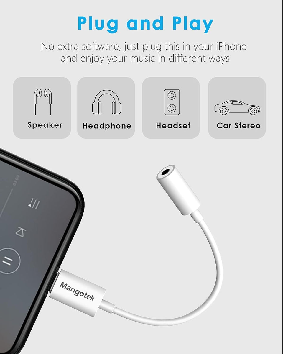 Mangotek Iphone 11 Pro Adapter Aux IPhone Headphone Adapter