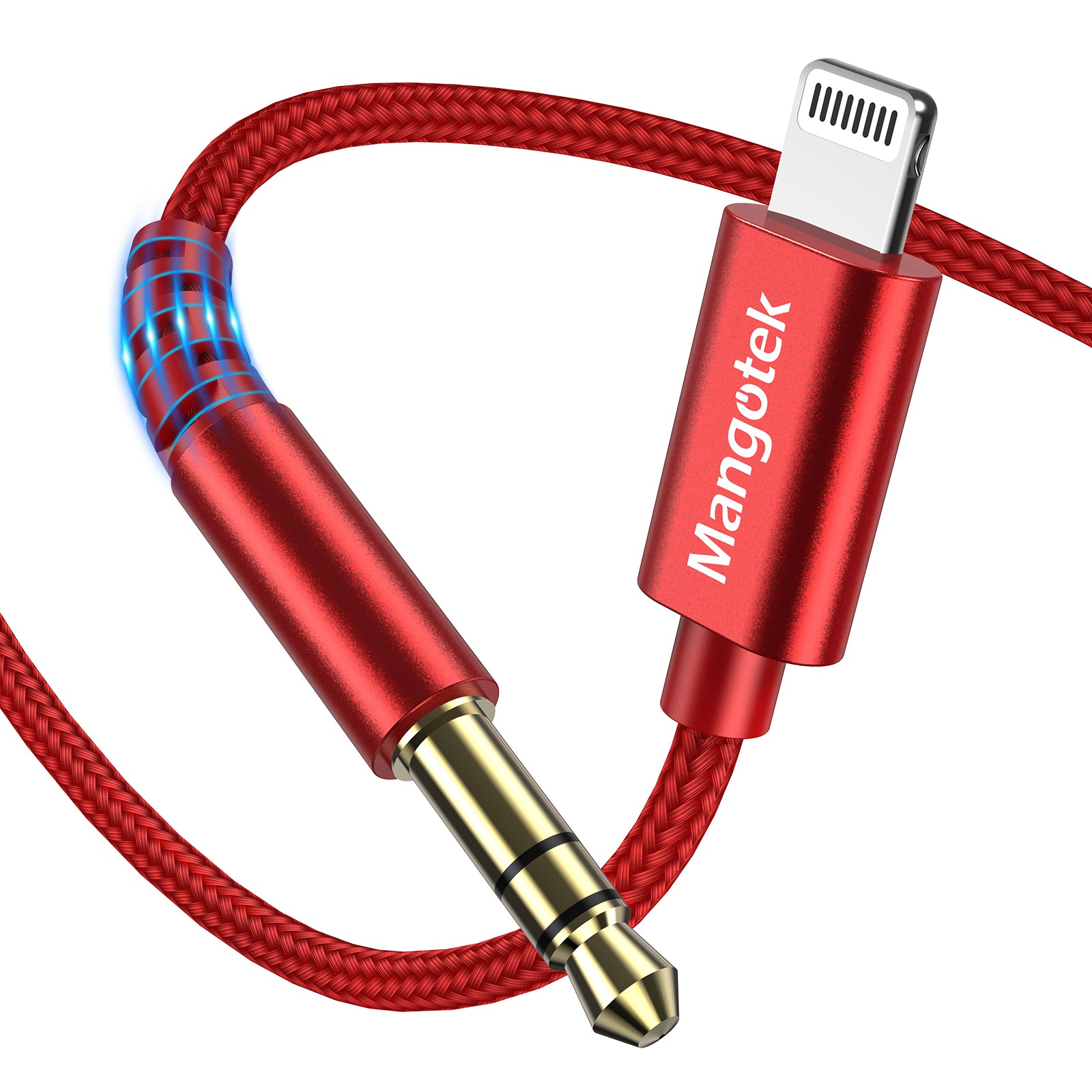 MangoTek 6.6ft Aux Cord for iPhone, [Apple MFI Certified] Aux to Lightning  Cable to 3.5mm 