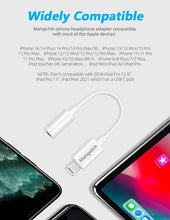 iPhone Headphone Adapter，[Apple MFi Certified] Lightning to 3.5 mm Headphone Jack Adapter Apple iPhone Dongle for 14/13/12/11 Pro Max/Pro/Plus/Mini/XR/XS/8/7 Plus