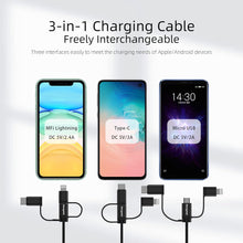 3 in 1 Charging Cable, [Apple MFi Certified] Charger Adapter with USB A to Lightning/Type C/Micro USB Port Connectors for iPhone, iPad, Huawei, HTC, LG, Samsung Galaxy, Sony