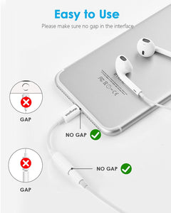 iPhone Headphone Adapter，[Apple MFi Certified] Lightning to 3.5 mm Headphone Jack Adapter Apple iPhone Dongle for 14/13/12/11 Pro Max/Pro/Plus/Mini/XR/XS/8/7 Plus