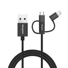 3 in 1 Charging Cable, [Apple MFi Certified] Charger Adapter with USB A to Lightning/Type C/Micro USB Port Connectors for iPhone, iPad, Huawei, HTC, LG, Samsung Galaxy, Sony