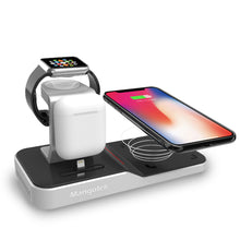 Mangotek Apple Watch Stand Wireless Charger for iPhone and iWatch, 4 in 1 Phone Charging Station with Lightning Connector and USB Port for iPhone 8/X/XR/7/6 and iWatch Series 4/3/2/1, MFi Certified (including 12V/3A Adapter)