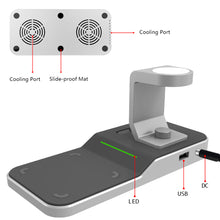 Mangotek Apple Watch Stand Wireless Charger for iPhone and iWatch, 4 in 1 Phone Charging Station with Lightning Connector and USB Port for iPhone 8/X/XR/7/6 and iWatch Series 4/3/2/1, MFi Certified (including 12V/3A Adapter)