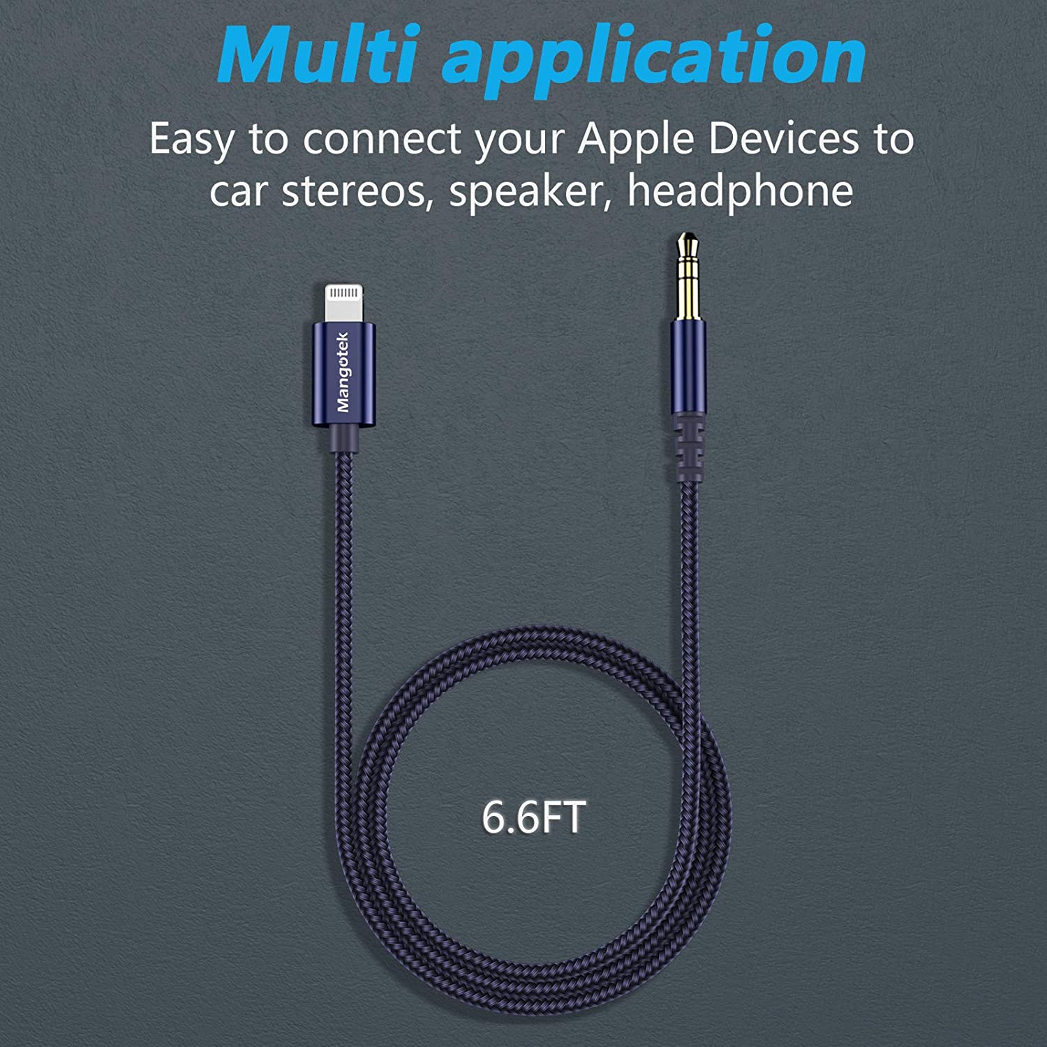 Car AUX Cable for iPhone Audio Cable Aux Cable to 3.5mm Premium Audio for  iPhone 13 Pro-8 Plus Car Stereos